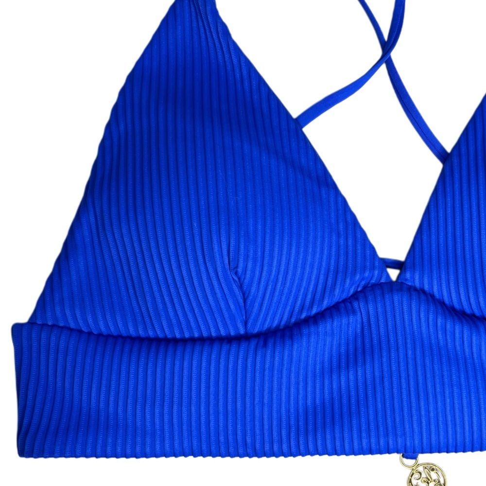 Luli Fama Orillas Del Mar Banded Halter Sz M Bikini Top - Picture 5 of 10